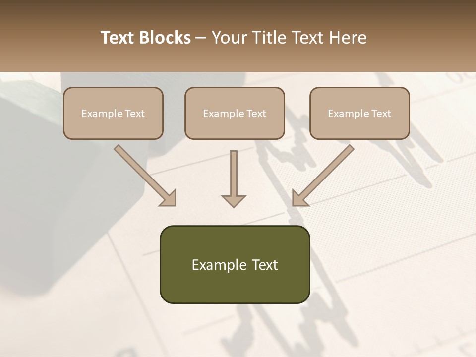 A Wooden Block On Top Of A Chart PowerPoint Template