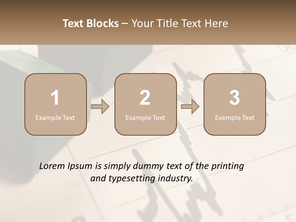 A Wooden Block On Top Of A Chart PowerPoint Template