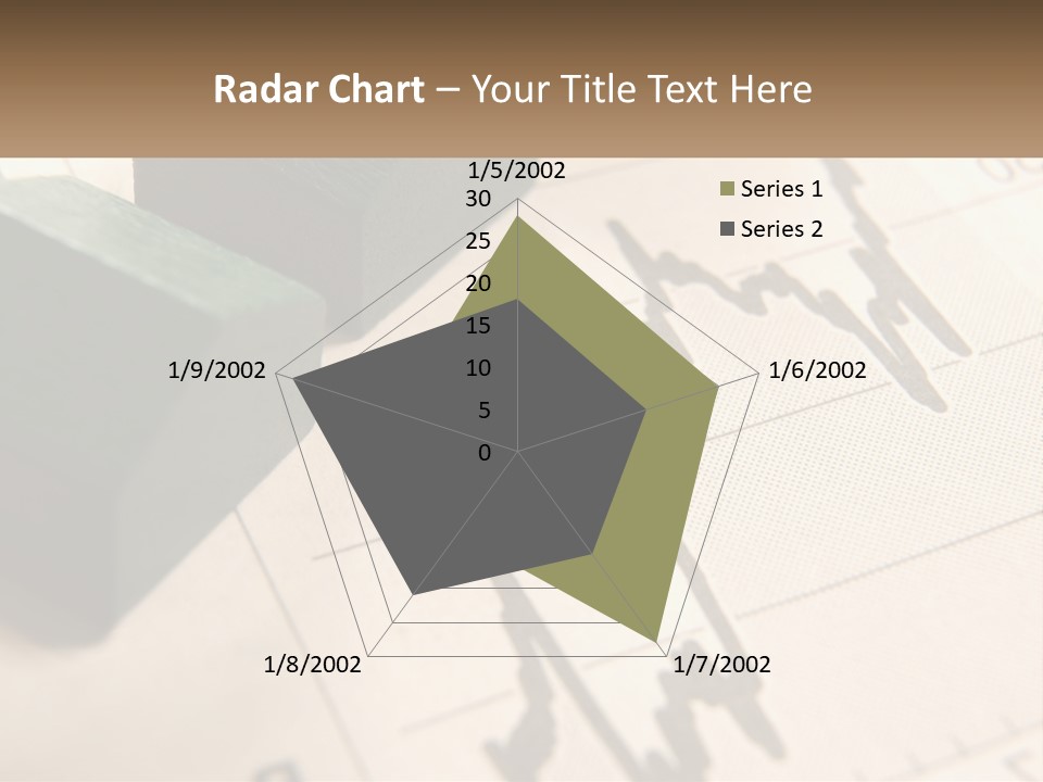 A Wooden Block On Top Of A Chart PowerPoint Template