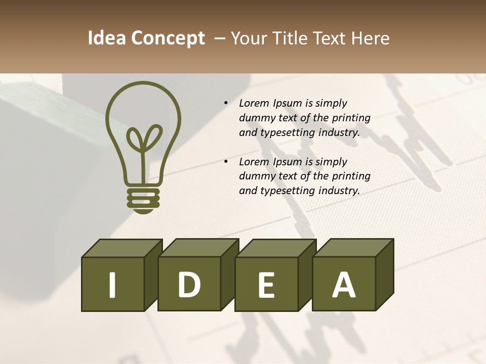 A Wooden Block On Top Of A Chart PowerPoint Template