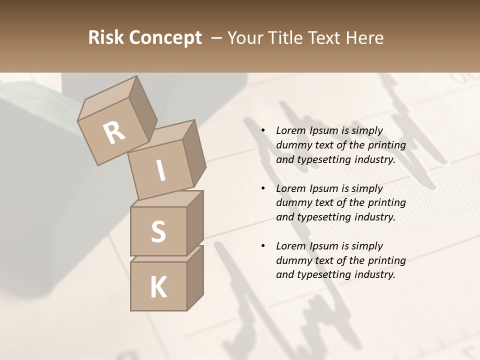 A Wooden Block On Top Of A Chart PowerPoint Template