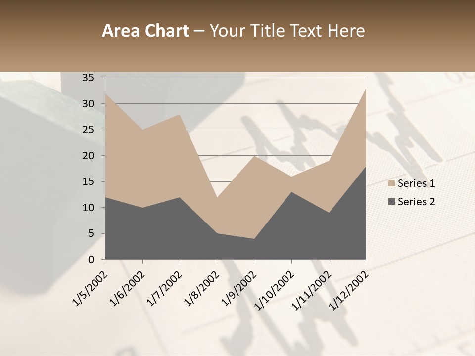 A Wooden Block On Top Of A Chart PowerPoint Template