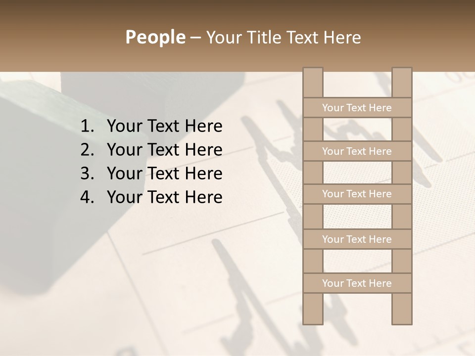 A Wooden Block On Top Of A Chart PowerPoint Template