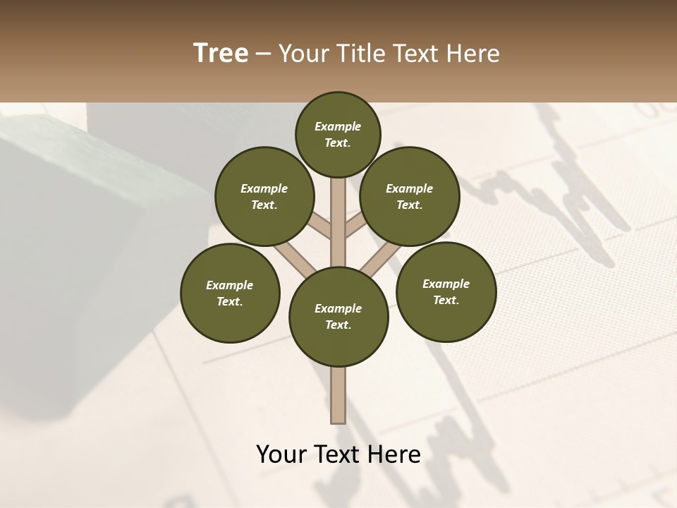 A Wooden Block On Top Of A Chart PowerPoint Template
