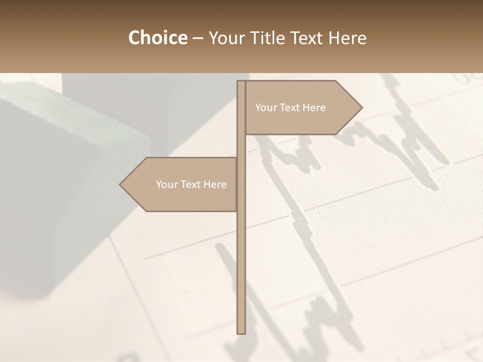 A Wooden Block On Top Of A Chart PowerPoint Template