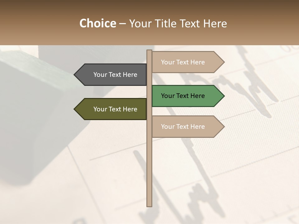 A Wooden Block On Top Of A Chart PowerPoint Template