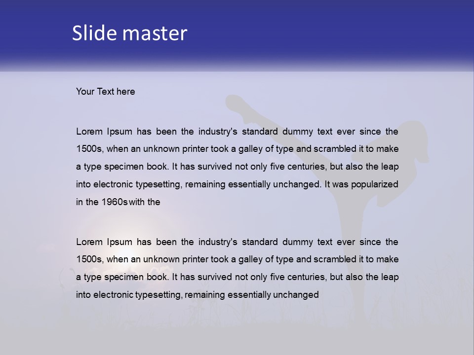 A Silhouette Of A Person Doing A Karate Kick PowerPoint Template