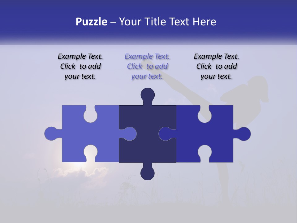 A Silhouette Of A Person Doing A Karate Kick PowerPoint Template