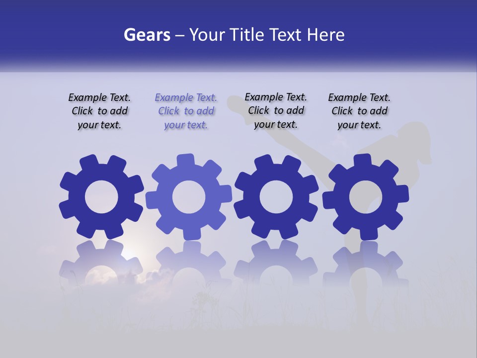 A Silhouette Of A Person Doing A Karate Kick PowerPoint Template