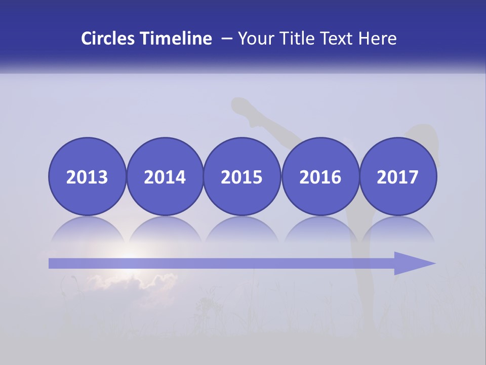 A Silhouette Of A Person Doing A Karate Kick PowerPoint Template