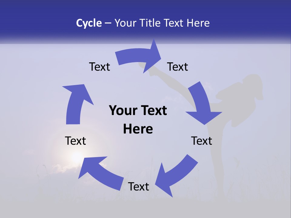 A Silhouette Of A Person Doing A Karate Kick PowerPoint Template