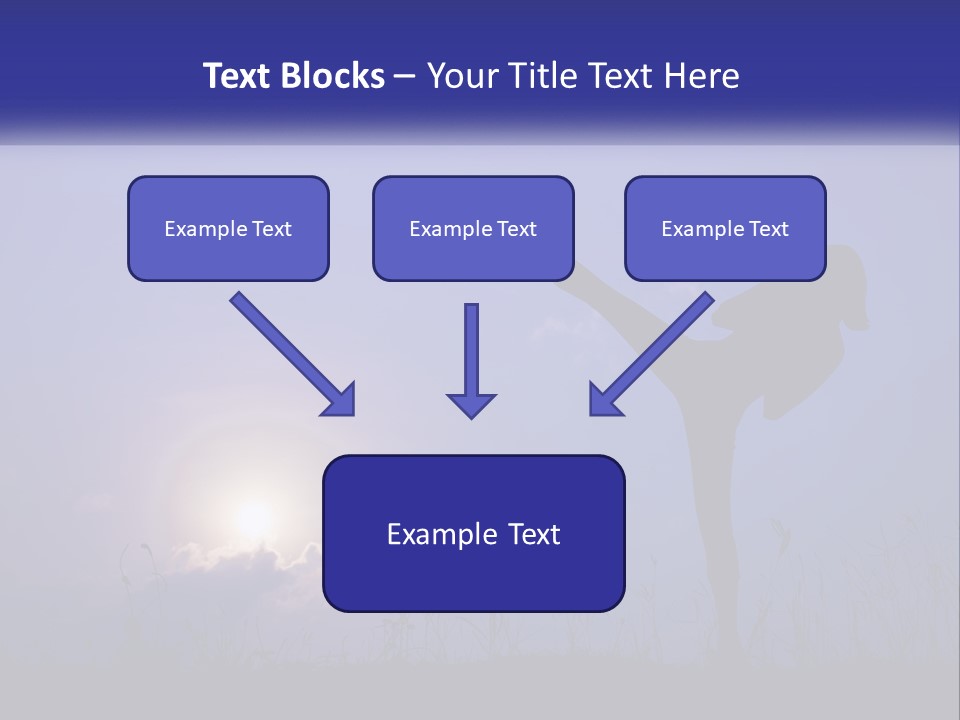 A Silhouette Of A Person Doing A Karate Kick PowerPoint Template