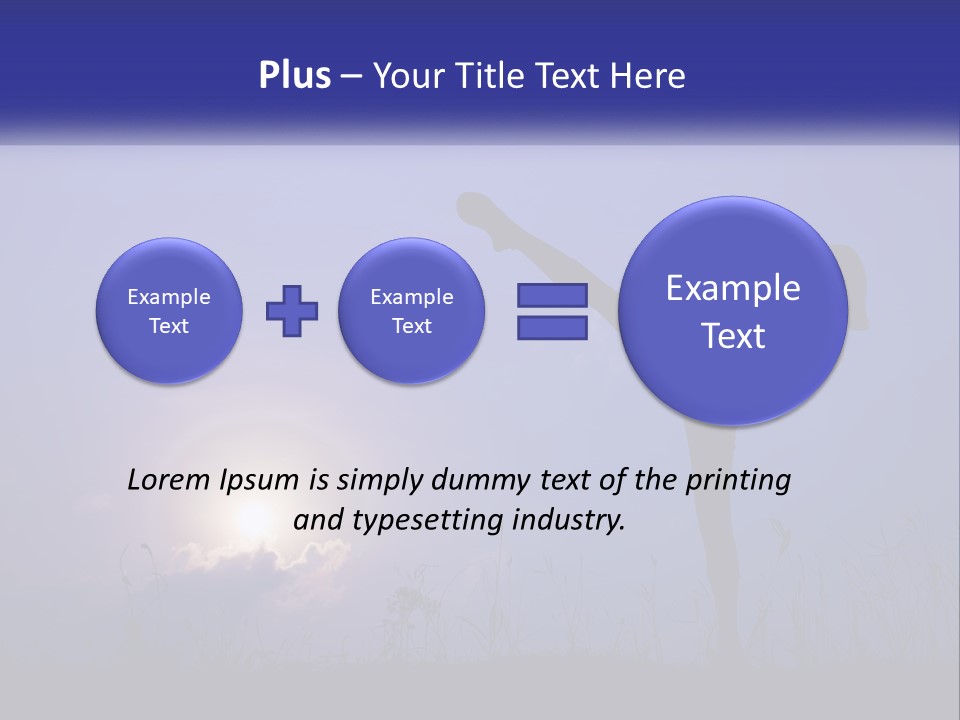 A Silhouette Of A Person Doing A Karate Kick PowerPoint Template