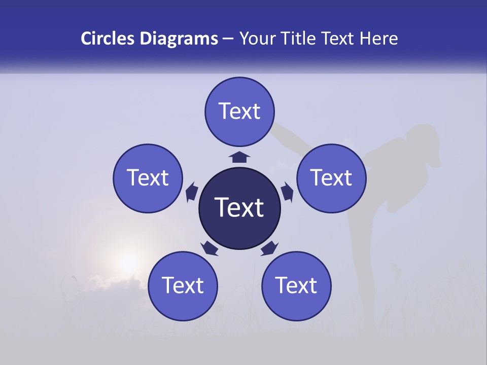 A Silhouette Of A Person Doing A Karate Kick PowerPoint Template