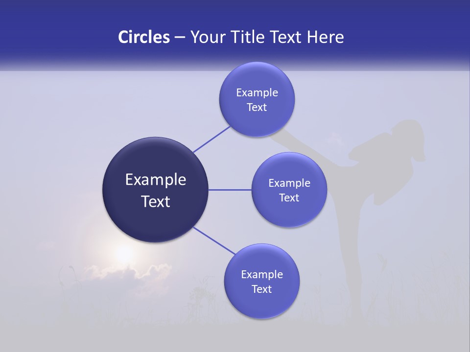 A Silhouette Of A Person Doing A Karate Kick PowerPoint Template