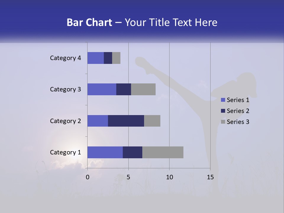A Silhouette Of A Person Doing A Karate Kick PowerPoint Template
