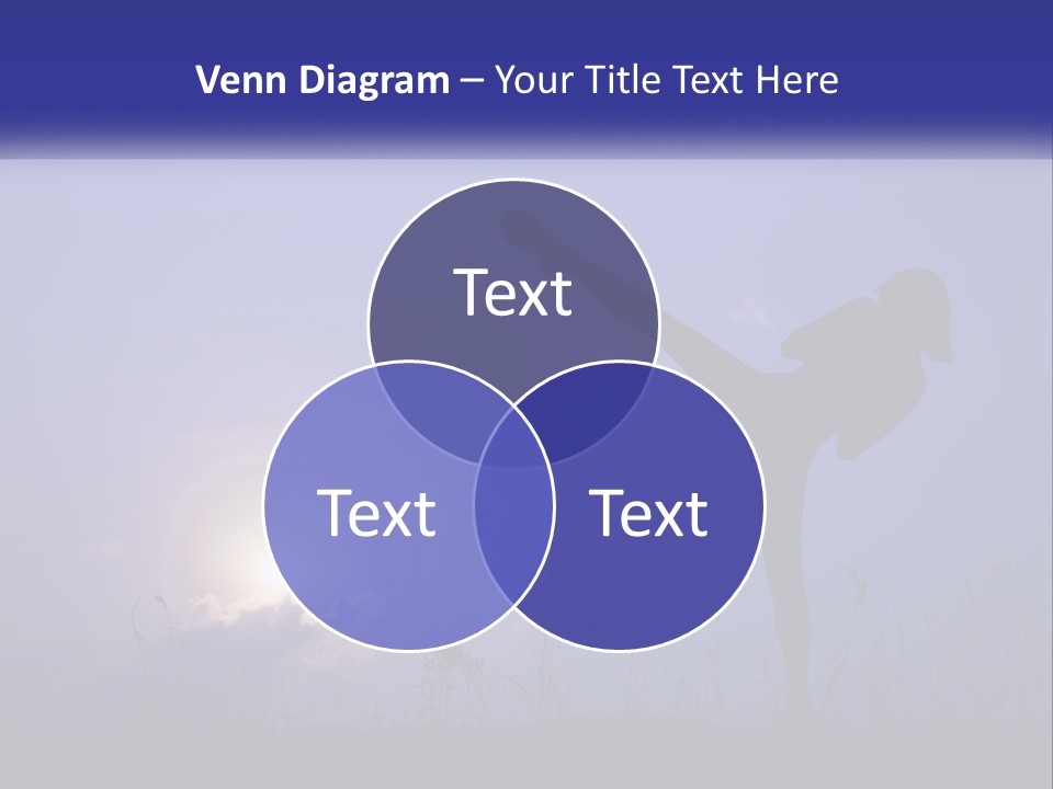 A Silhouette Of A Person Doing A Karate Kick PowerPoint Template