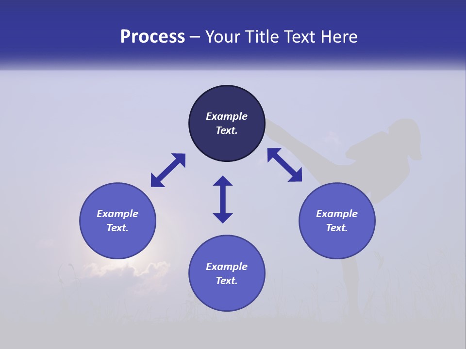 A Silhouette Of A Person Doing A Karate Kick PowerPoint Template
