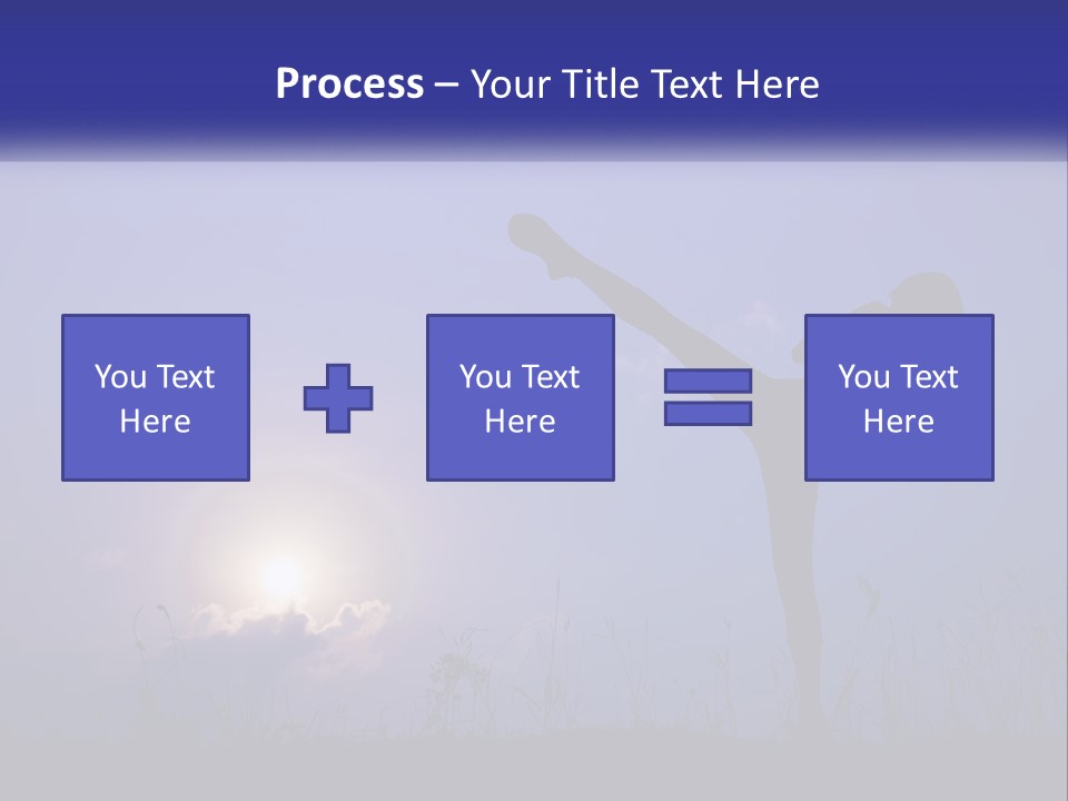 A Silhouette Of A Person Doing A Karate Kick PowerPoint Template