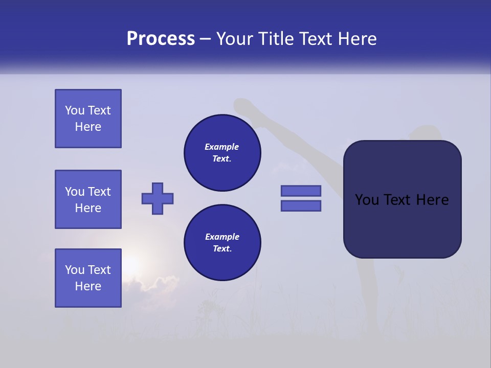 A Silhouette Of A Person Doing A Karate Kick PowerPoint Template
