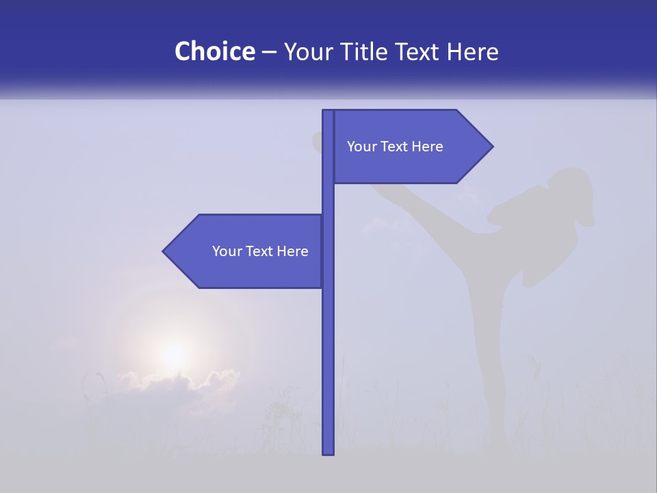 A Silhouette Of A Person Doing A Karate Kick PowerPoint Template