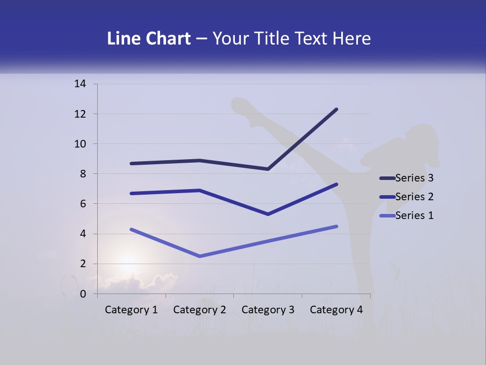 A Silhouette Of A Person Doing A Karate Kick PowerPoint Template