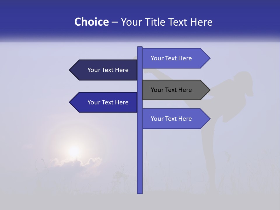 A Silhouette Of A Person Doing A Karate Kick PowerPoint Template