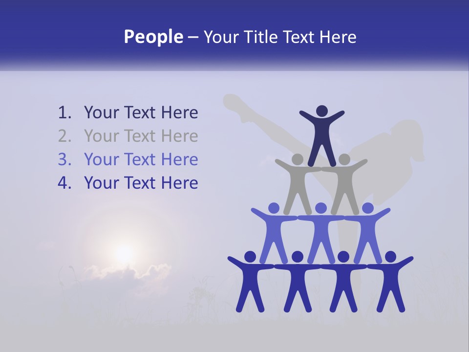 A Silhouette Of A Person Doing A Karate Kick PowerPoint Template