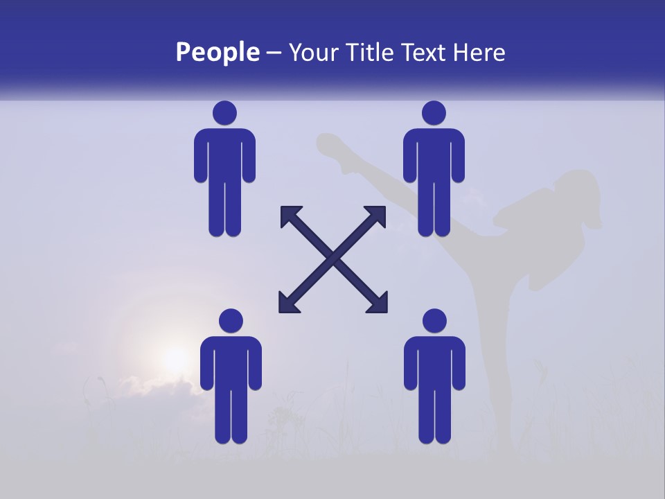 A Silhouette Of A Person Doing A Karate Kick PowerPoint Template
