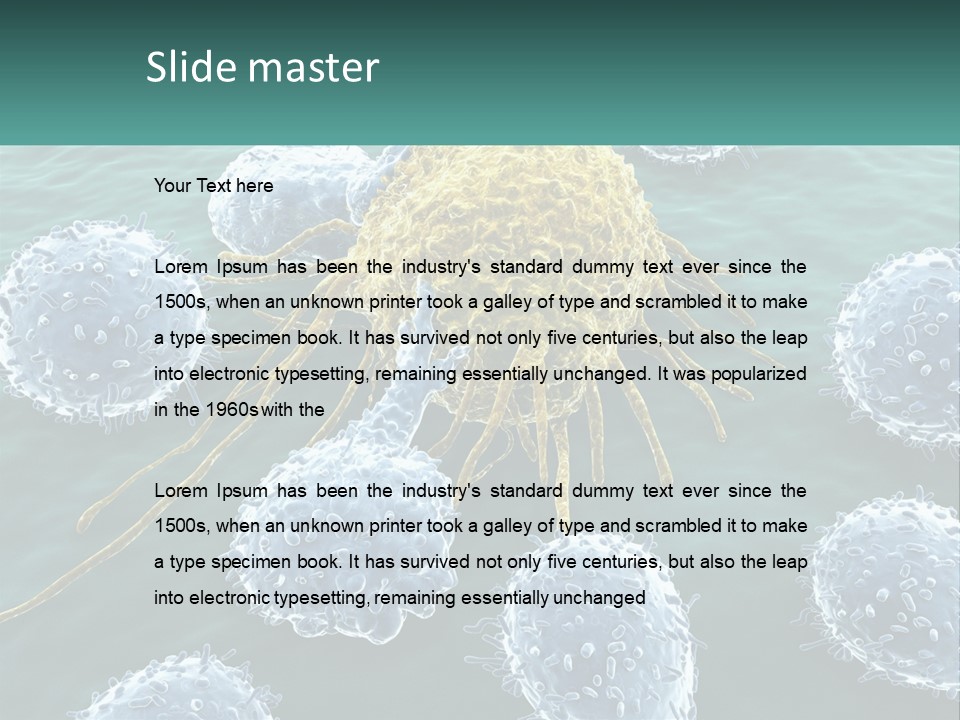 A Group Of Blue And Yellow Cells In The Water PowerPoint Template