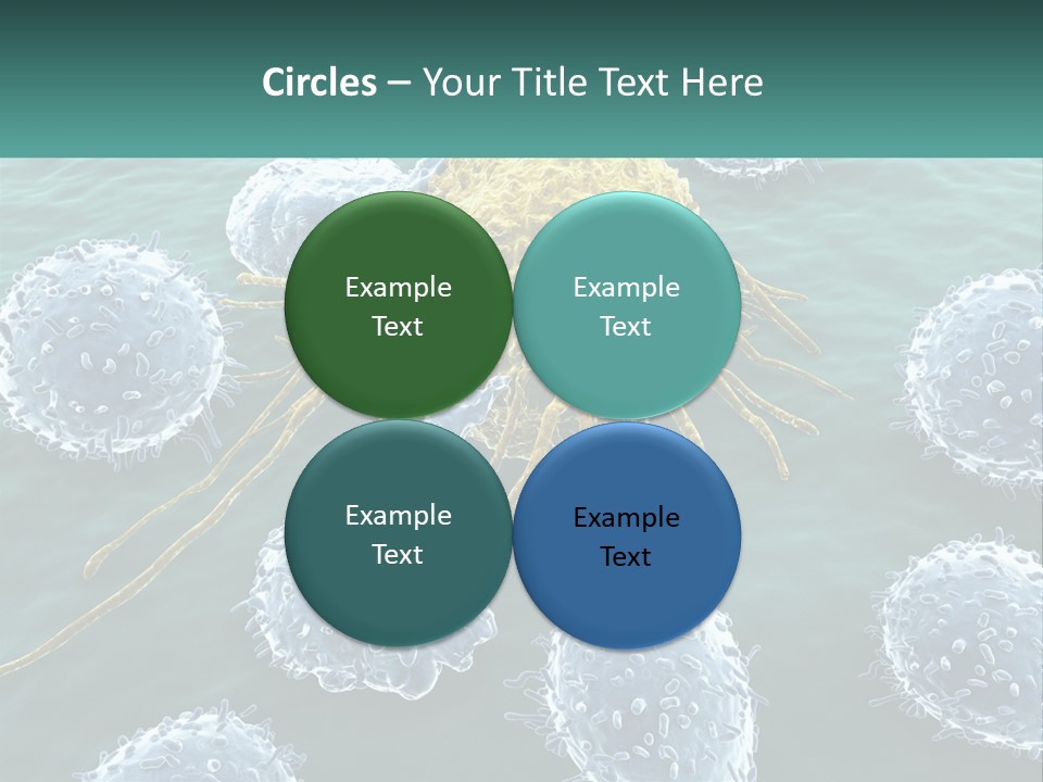 A Group Of Blue And Yellow Cells In The Water PowerPoint Template