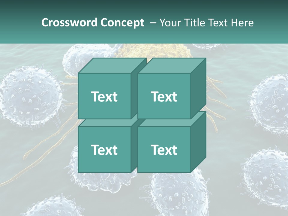 A Group Of Blue And Yellow Cells In The Water PowerPoint Template