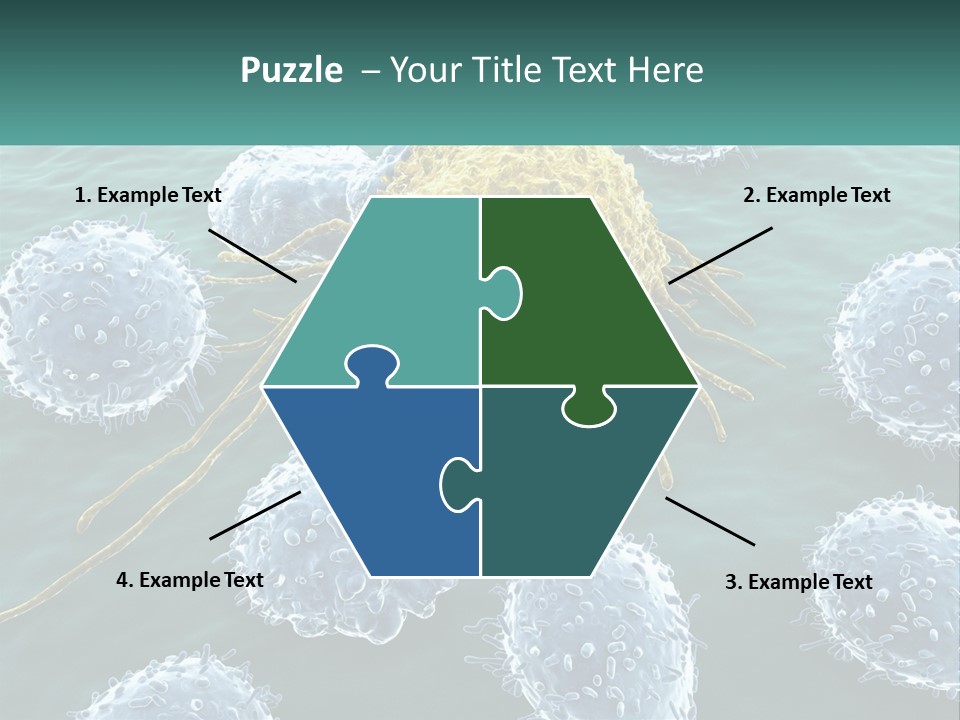 A Group Of Blue And Yellow Cells In The Water PowerPoint Template