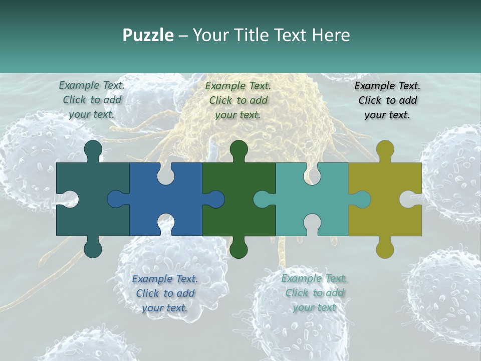 A Group Of Blue And Yellow Cells In The Water PowerPoint Template