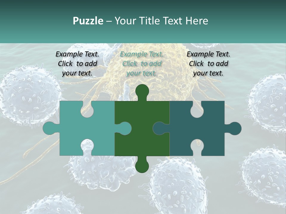 A Group Of Blue And Yellow Cells In The Water PowerPoint Template