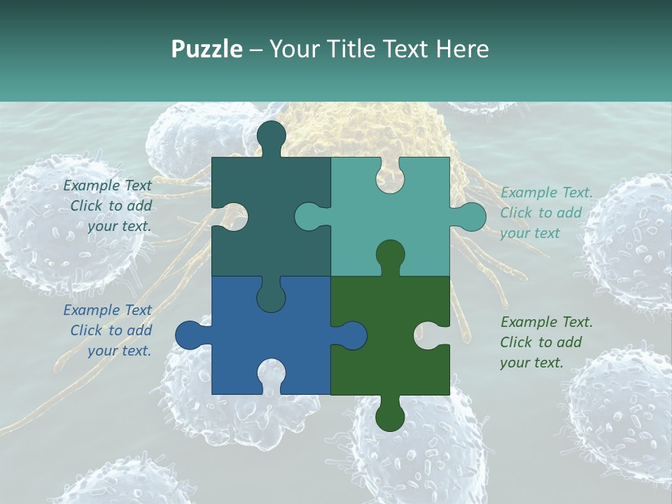 A Group Of Blue And Yellow Cells In The Water PowerPoint Template