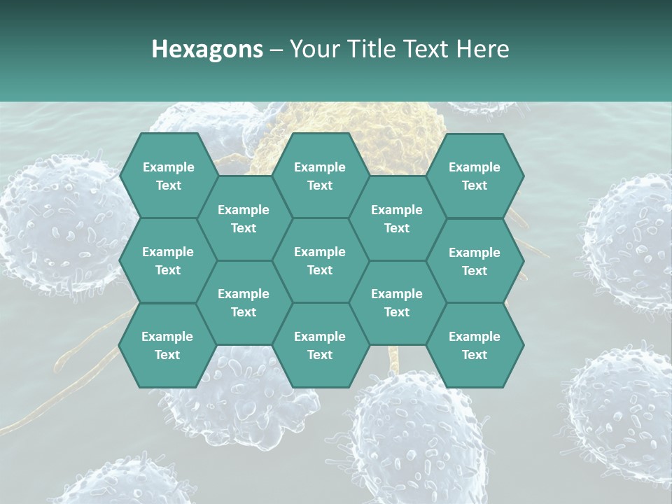 A Group Of Blue And Yellow Cells In The Water PowerPoint Template