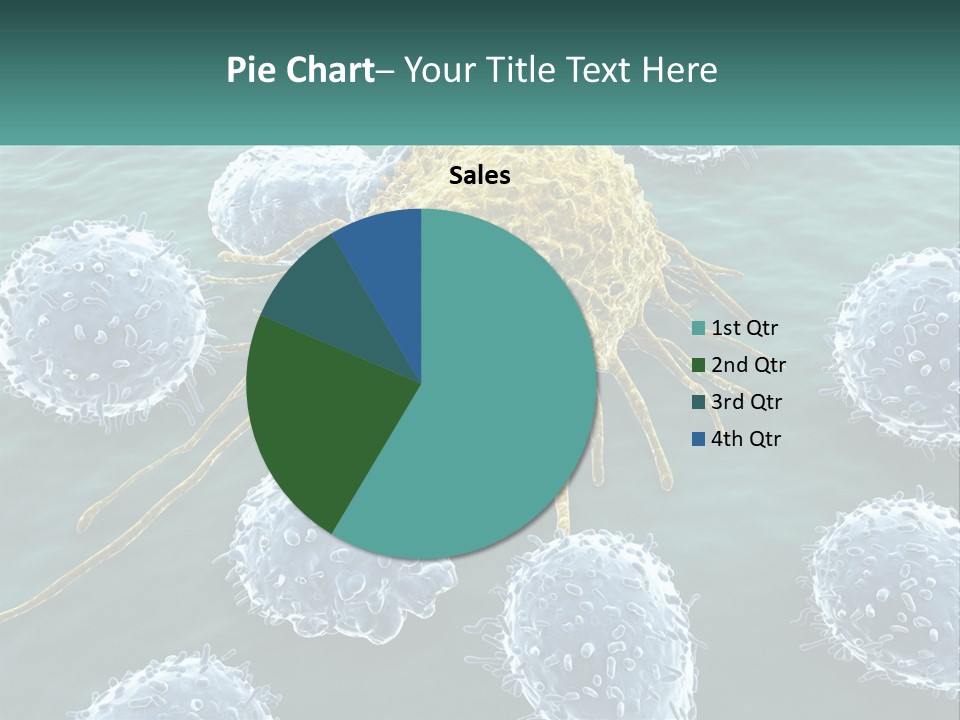A Group Of Blue And Yellow Cells In The Water PowerPoint Template