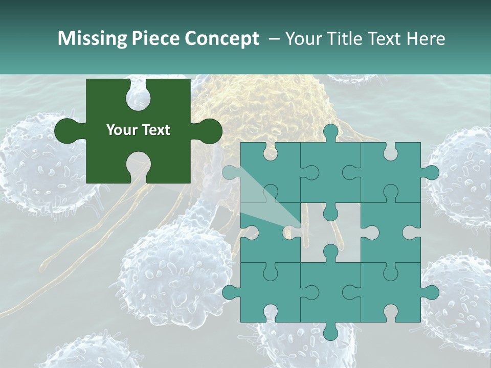 A Group Of Blue And Yellow Cells In The Water PowerPoint Template