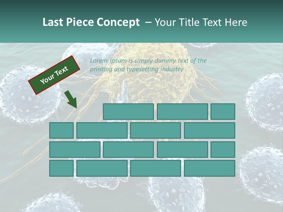 A Group Of Blue And Yellow Cells In The Water PowerPoint Template