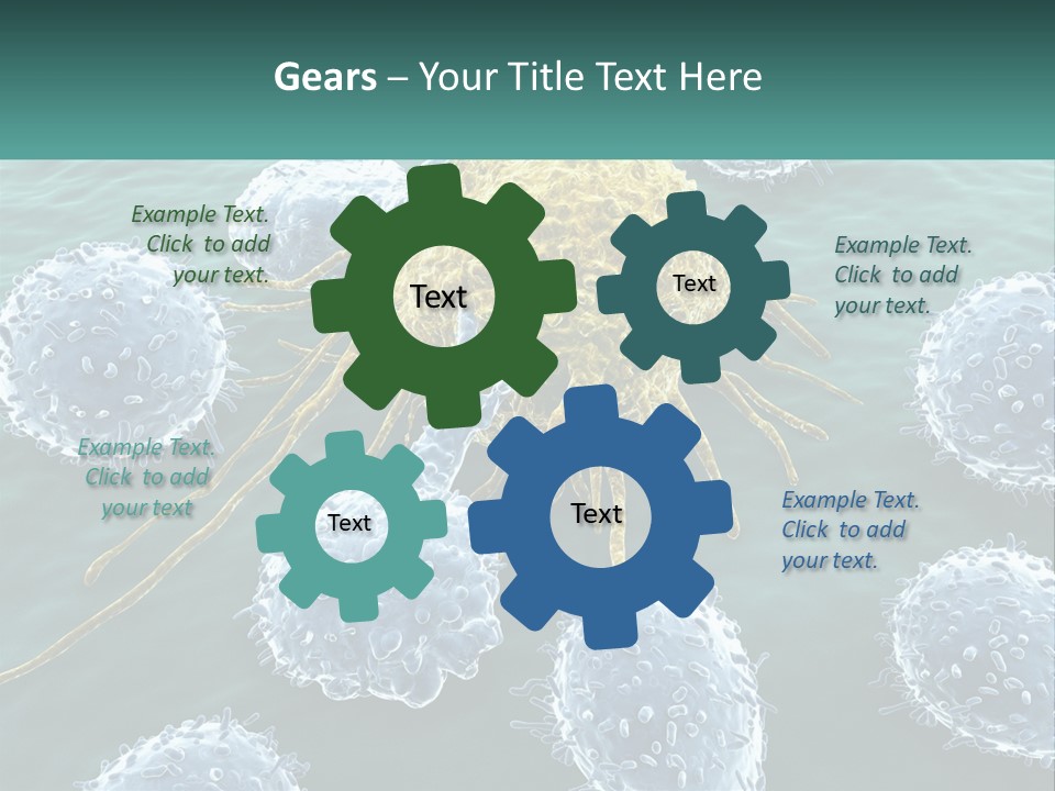 A Group Of Blue And Yellow Cells In The Water PowerPoint Template