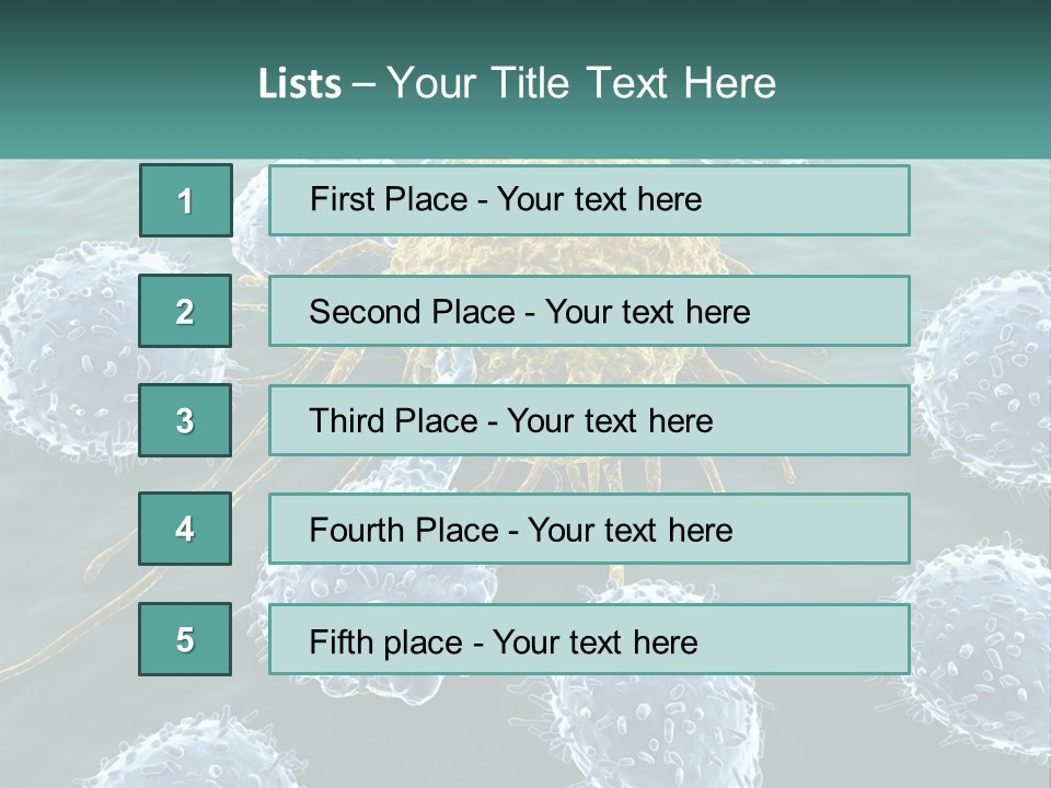 A Group Of Blue And Yellow Cells In The Water PowerPoint Template