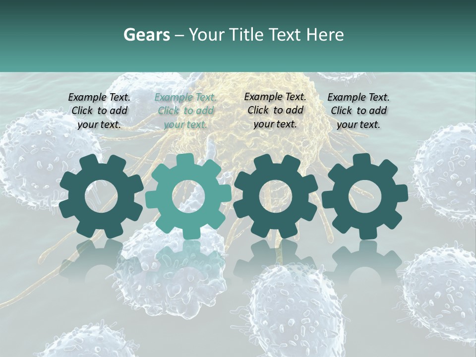 A Group Of Blue And Yellow Cells In The Water PowerPoint Template