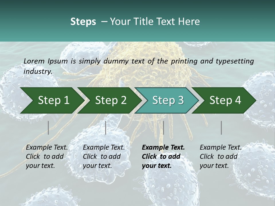 A Group Of Blue And Yellow Cells In The Water PowerPoint Template