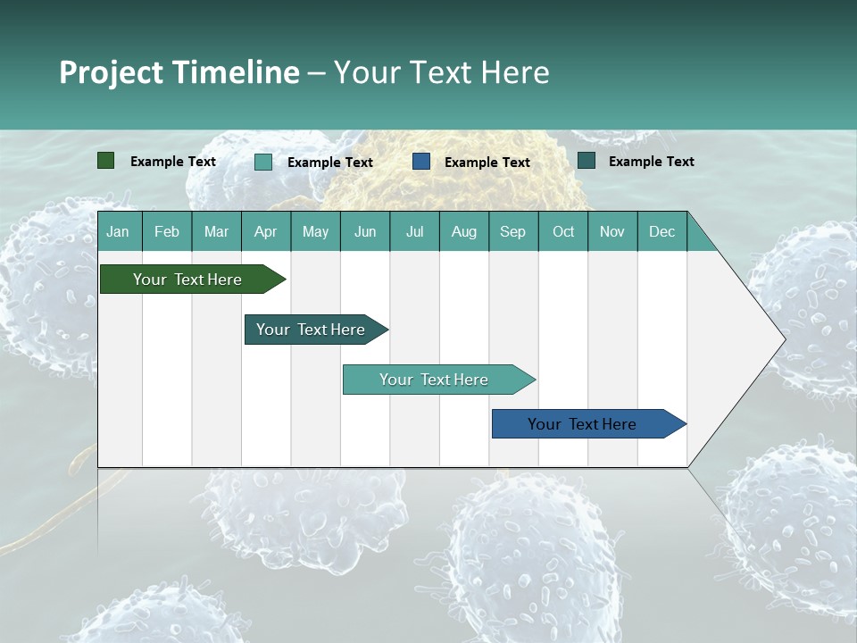 A Group Of Blue And Yellow Cells In The Water PowerPoint Template