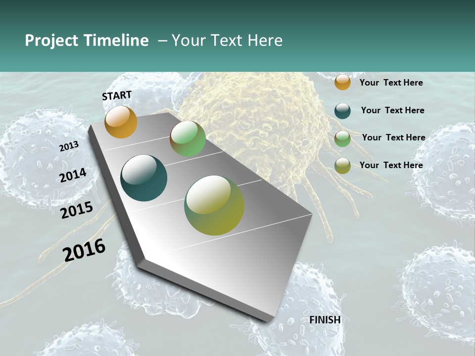 A Group Of Blue And Yellow Cells In The Water PowerPoint Template