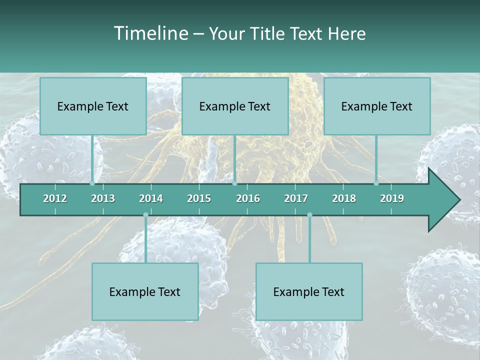 A Group Of Blue And Yellow Cells In The Water PowerPoint Template