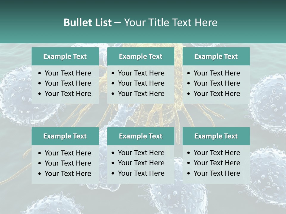 A Group Of Blue And Yellow Cells In The Water PowerPoint Template