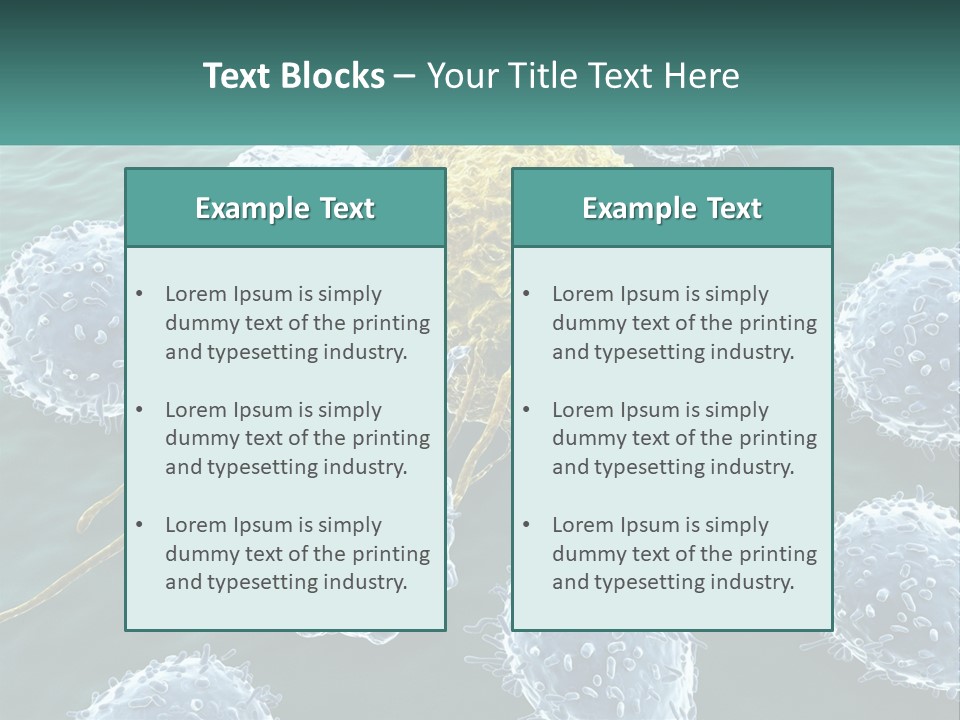 A Group Of Blue And Yellow Cells In The Water PowerPoint Template