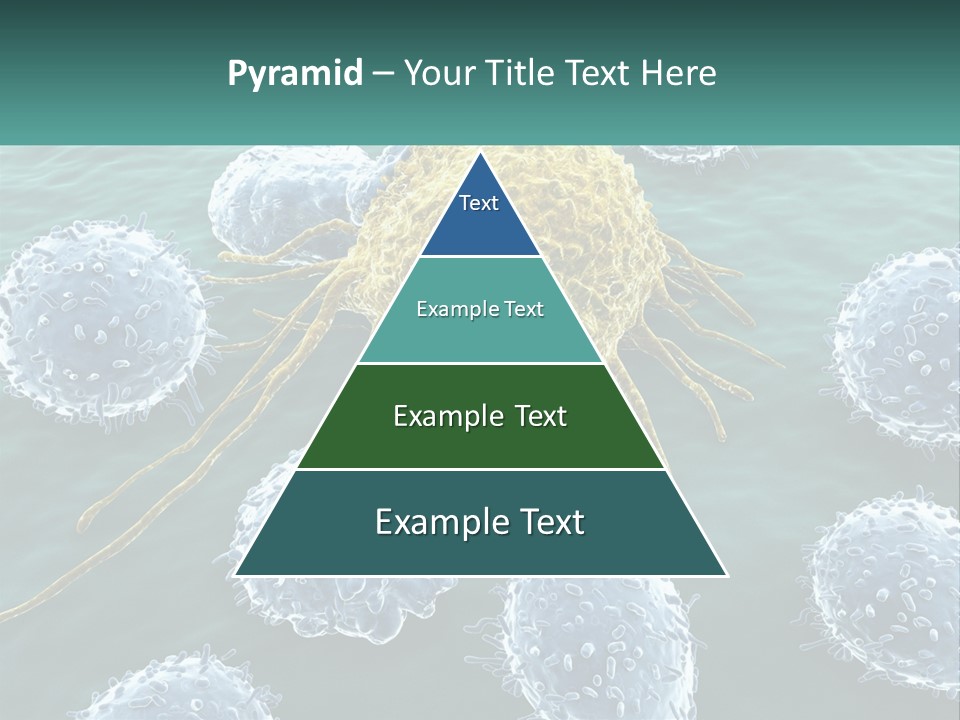 A Group Of Blue And Yellow Cells In The Water PowerPoint Template